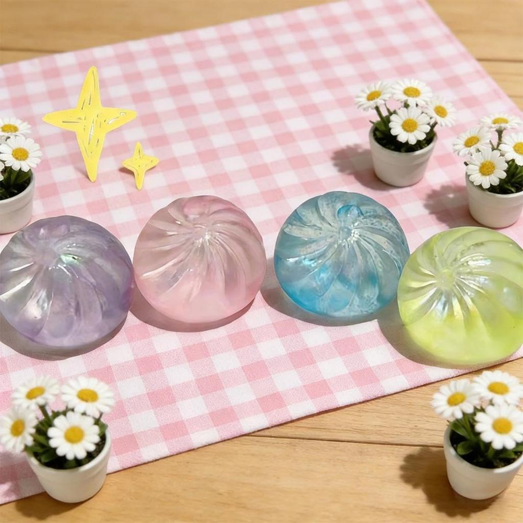 Squeeze Toy Big Glitter Soft Steamed Bun Enrichment Stress Relief Stretchy Toys For Kids For Classroom Workplace Home Birthday