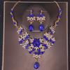 Luxus Kristall Krone Halskette Ohrring Set Strass Schmetterling Braut Schmuckset Braut Hochzeit Haarschmuck Schmuck Krone