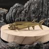 Brass Shark Small Ornament Animal Metal Figurine Tea Pet Desktop Office Desk Decoration Collection of Crafts Home Decor