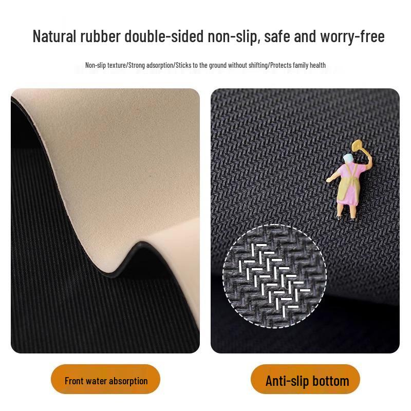 G5U2025 Anti-slip L-shaped Kitchen Mat - Absorbent, Diatomaceous Earth, No-wash, Wipe Clean, Anti-fall.