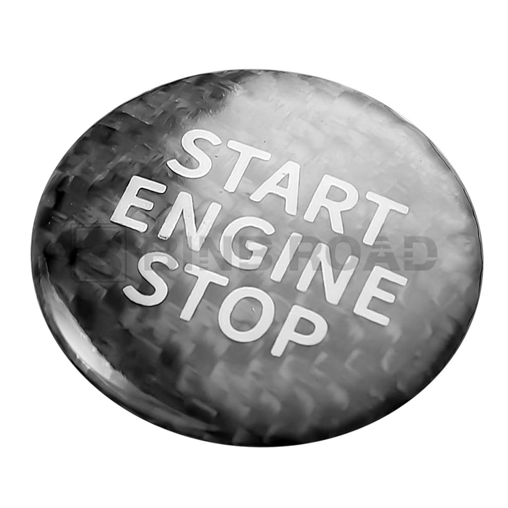 Engine Start Stop Push Button Cover Trim Carbon Fiber Compatible with BMW 3 8 Series X5 X7 G20 G28 G05 G07 G14 G15 G16,Black