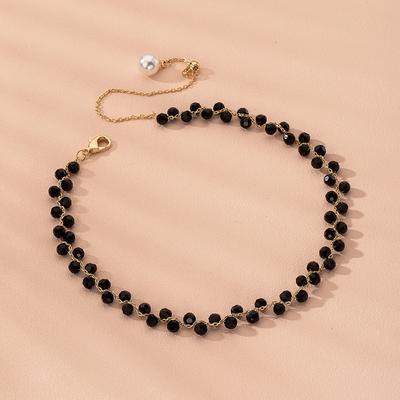 Black Zircon Necklace Clavicle Chain Retro Elegant Woman Trend Jewelry