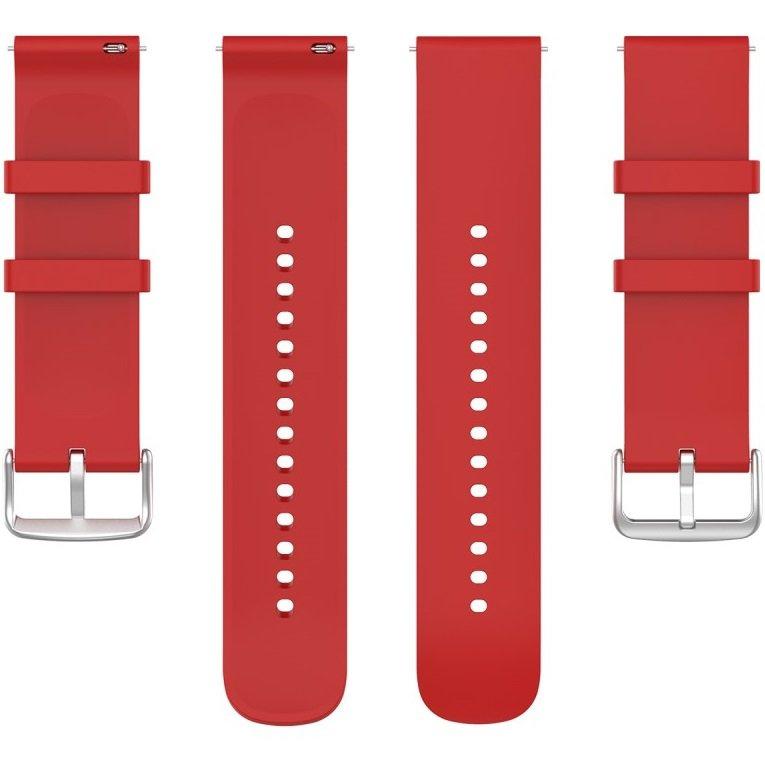Universal Silicone Strap 20mm, with Loop, Red