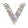 V Shaped  Brooches For Women Metal Anti-Glare Lapel Pin Fixed Clothes Pins Sweater Coat Clothing Accessories