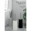 Splash Protection Toilet Brush Set Stainless Steel Toilet Cleaning Brush  Hotel