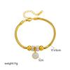 Gold Plated Snake Chain Bracelet with Zircon Charm