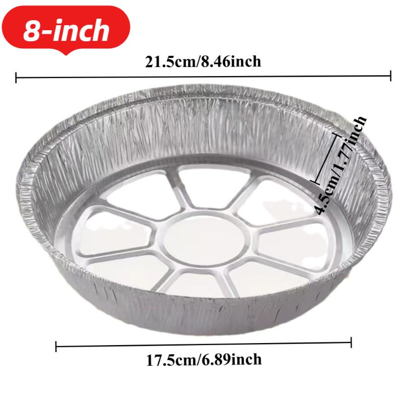 20PCS Air Fryer Special Aluminum Foil Tin Foil Tray One-time Thickened Circular Household Dessert Baking Barbecue Tin Paper Box