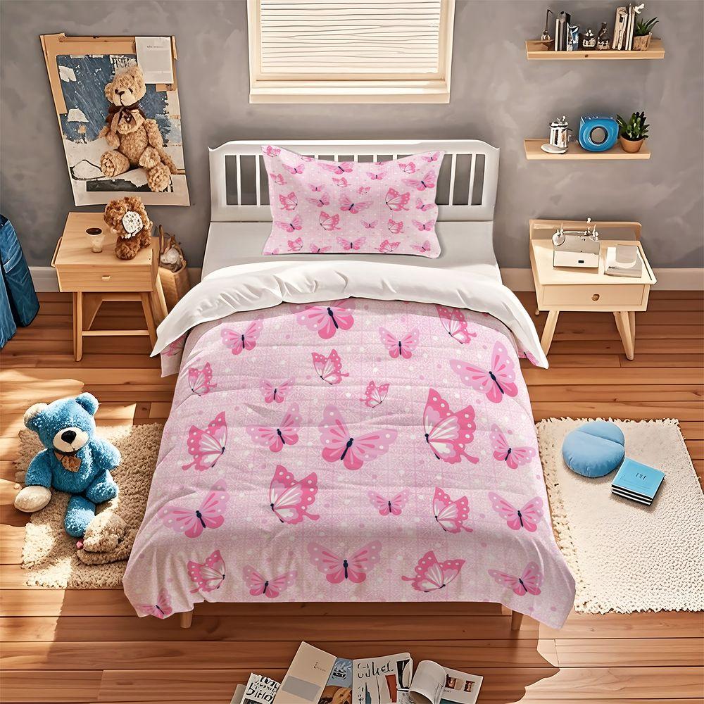 Butterfly Duvet Cover Set Aesthetic Floral Bedding Set Digital Print Quilt Cover Soft Microfiber Bedroom Home Decor