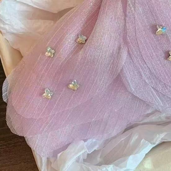 Women Hair Clip Bowknot Shape Mesh Yarn Summer Large Back Head Hair Claw Scalp-Protective Hair Accessory