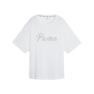 Boyfriend Loose Fit Round Neck Short Sleeve T-Shirt Women Tops White 525434-02