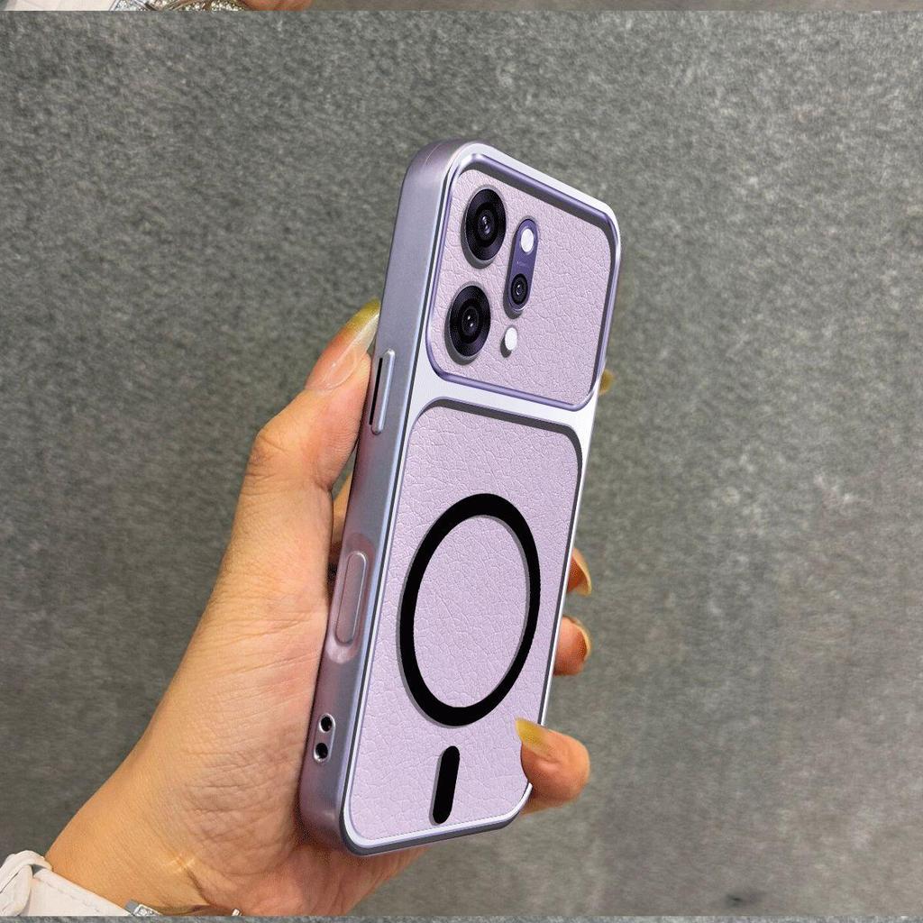 Metallic Finish Magnetic TPU Phone Case for OPPO Reno14 Pro 5G,14 5G Shockproof Matte Soft Cover