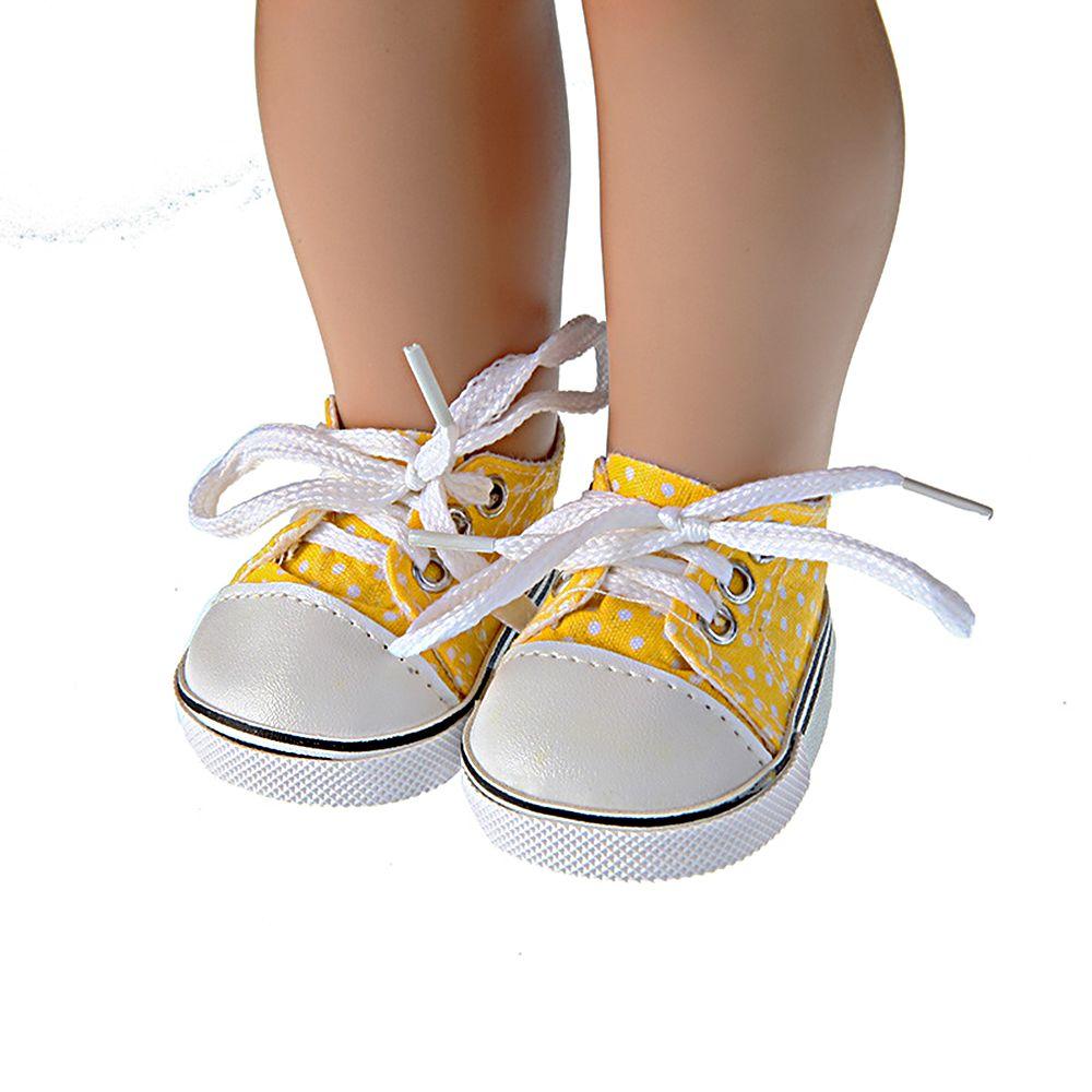 7cm Mini 18 Inches Doll Birthday Gifts Doll Shoes Canvas Shoes Wave point Shoes Doll Accessories
