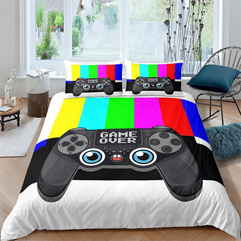 Boys Gamepad Duvet Cover Play Gamer Bedding Set Video Games Quilt Cover Twin King For Kids Teen Child Game Room Decor