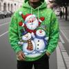 Women's Men Christmas Snowman Print Hoodie, Festive Winter Design, Long Sleeve Hooded Style, Seasonal Holiday Casual Wear