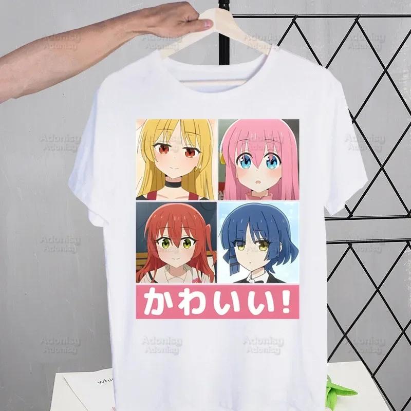 Bocchi The Rock T-shirts Summer Men/Women Hip Hop Funny Print Kessoku Band Tshirt Hitori Gotou T Shirts Short Sleeve Tops