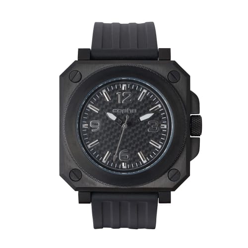 

COPHA Replicant Men s Watch, Limited Edition, Square Analog Quartz Movement, Officially Imported, All Black with Black Rubber Strap