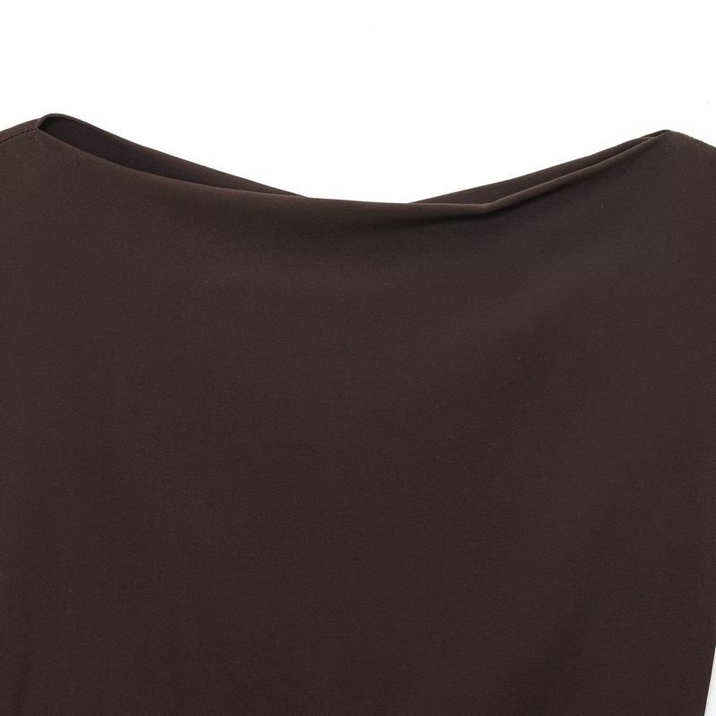 Kaslead New Women Clothes Western Style Fashion Slim Fit Boat Neck Sleeveless Dress 3332376