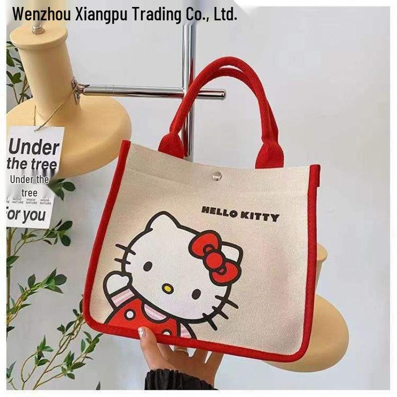 Cute Canvas Tote: Large Capacity Lunch & Wash Bag for Women, New Cartoon Design
