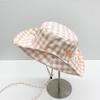 Sun Protection Hiking Fisherman Hat Small Lattice Bow Bucket Hat Sweet Plaid Hiking Cap  Camping