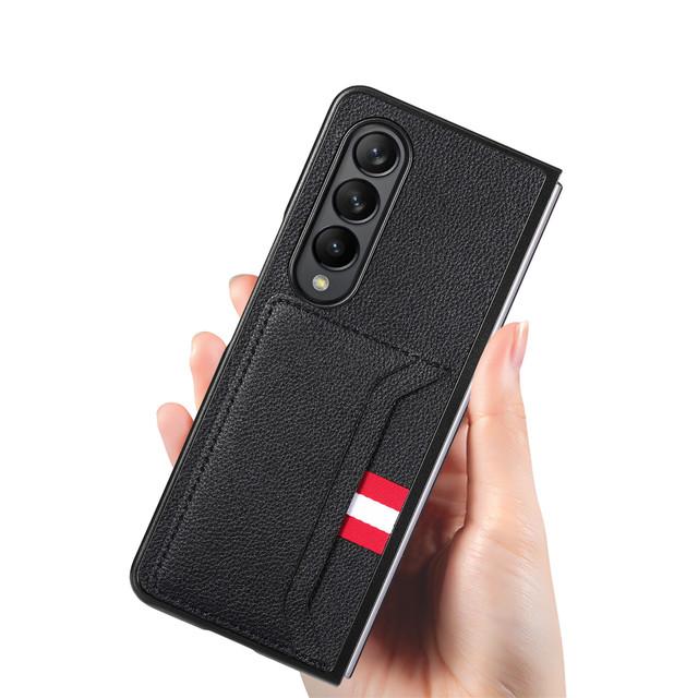 Anti -Scratch Leather Phone Bag Protective Case For Samsung Galaxy Z Fold 4 Fold3 Fold4 5g Fold 3 2 Fold2 Slim Card Slot Cover