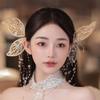 Mori Style Elf Crystal Hair Clip with Butterfly Wings & Tassel – Perfect for Wedding & Photography