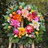 Fall Wreath for Front Door 16 Inch Artificial Floral Wreath with Peony Dahlia Leaves for Farmhouse Indoor Outdoor Porch Wall Home Decor