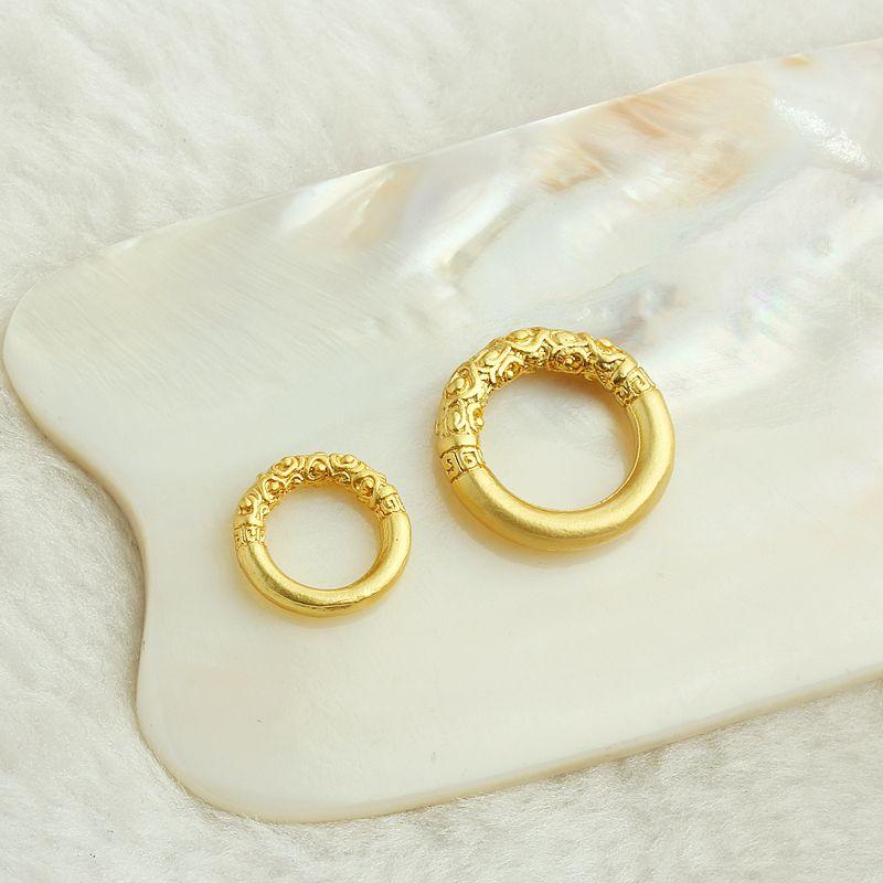 

Alluvial Gold Gold-Plated Color Retention Yin and Yang Ring DIY Handmade Jewelry Accessories Woven Hand Strap Connecting Ring Ruyi Concentric Circle Sand Gold 13mm Gankun Circle (1)