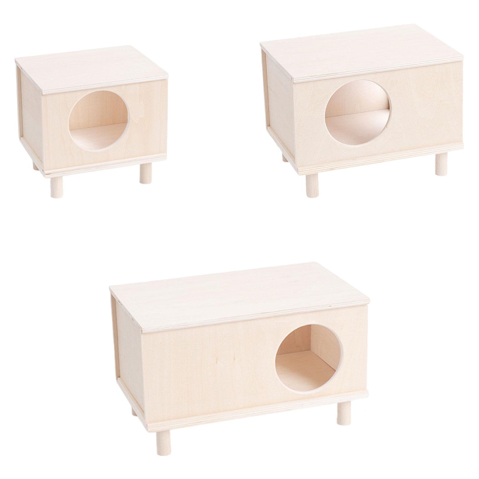 Wooden Hamster House Hideout Hideaway Hamsters Bedding Sturdy Decor Hamsters Accessories for Mice Rat Gerbils Guinea Pig Small