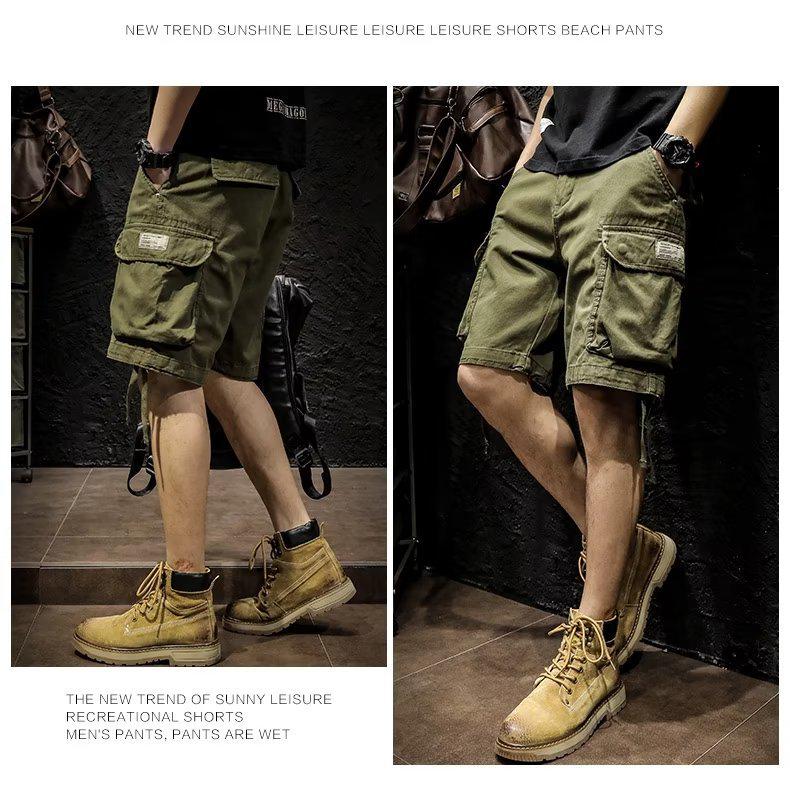 Men's Heavy Retro Mid-Length Casual Workwear Shorts by American Fashion Brand