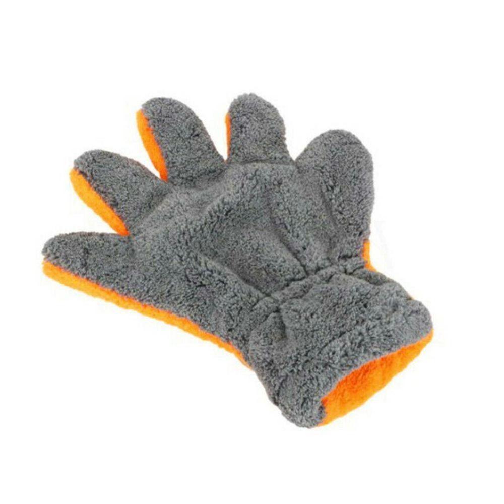 2Pcs Wear-resistant Double-sided Five Finger Gloves Vehicle Cleaning Gloves Car Body Interior