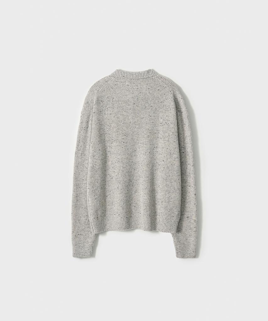 Trip Le Sens [100% Wool] Pure Light 4-Button Crop Cardigan_Gray