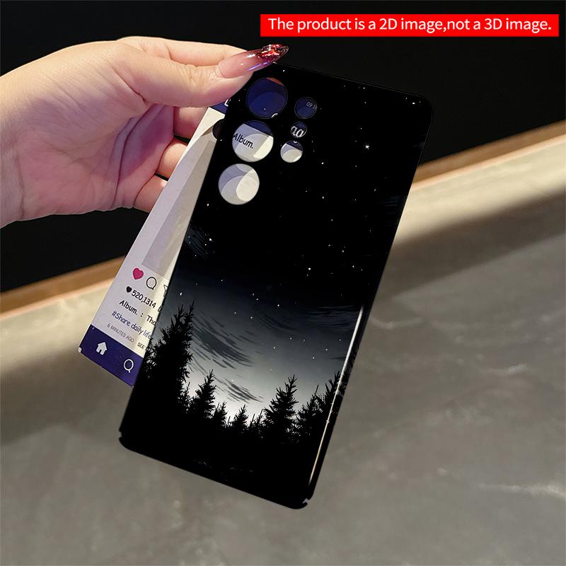 2DFlat Samsung Phone Case Starry Night Pine Silhouette Moonlight Applicable To Galaxy S22 S23 S24 S25ULTRA S26 A12 A13 A14 A15 A16