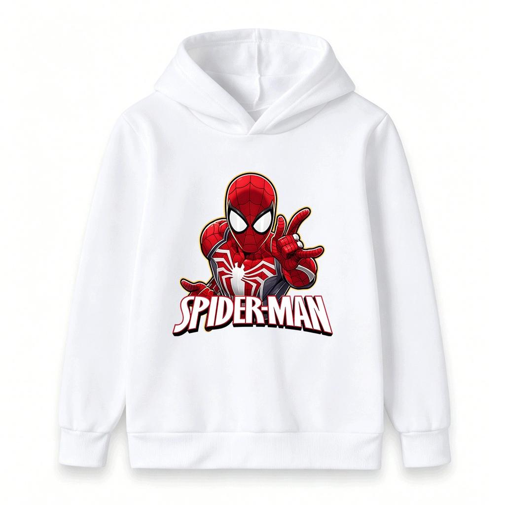 Kids Boys Girls Casual Pullover Hoodie, Cool Spider Graphic Printed Long Sleeve Soft Hooded Sweatshirt for Daily Wear Outdoor Activities Autumn Winter