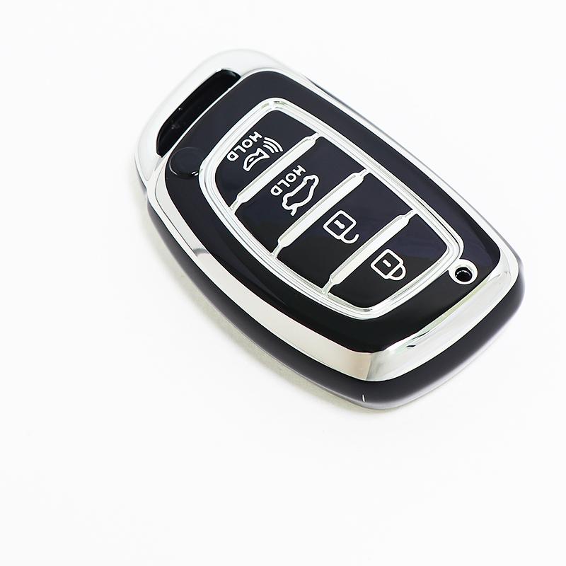 4 Button For Hyundai Sonata Ix25 I20 Creta Santa Fe Gls Reina Ix35 Grand I10 Elantra Tucson Tpu Car Key Cover Case Keychain