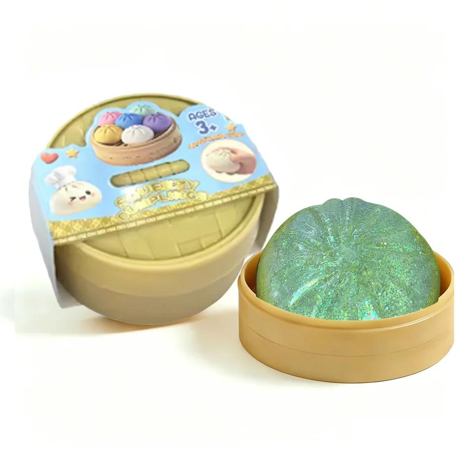 Glitter Knoedel Knijpspeeltje Langzaam Rijzend Squishy Anti Stress Fidget Speeltje Schattig Broodje Decompressie Speeltje Voor Kinderen Volwassenen