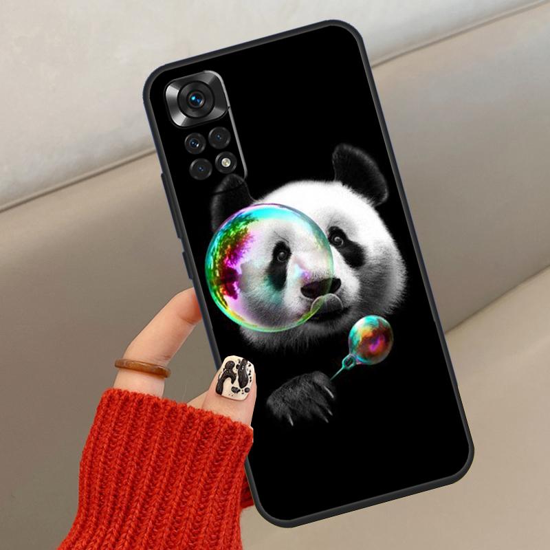 Cartoon Cute Panda Bear Case For Xiaomi Redmi Note 14 13 12 10 11 15 Pro Plus Cover For Redmi 15 15C 13C 10C 12C 14C