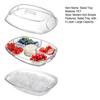 Salad Tray, with Transparent Dust Cover And Ice Trough, Detachable Serveware for Cooling Fruits Seafood Snacks Party