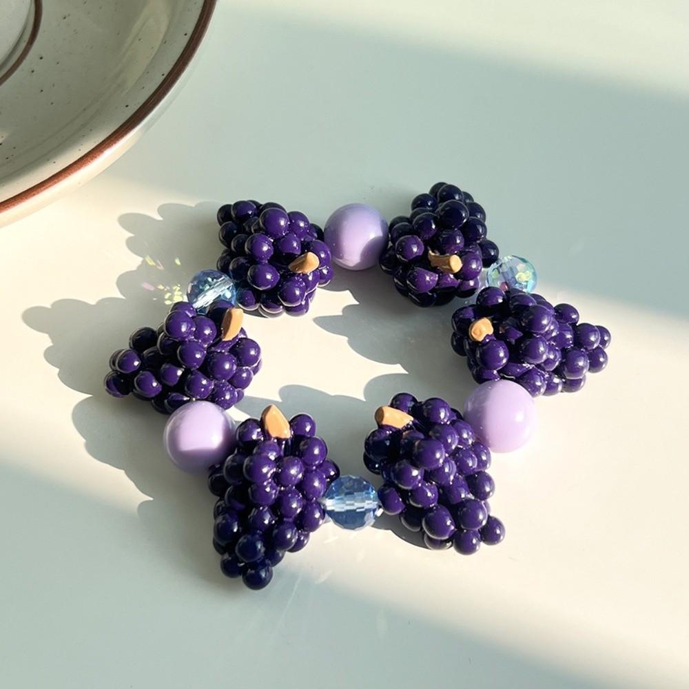 Colorful 3D Fruit Elastic Bangle Resin Exaggerated Bracelet Unique Beaded Bracelet  Women