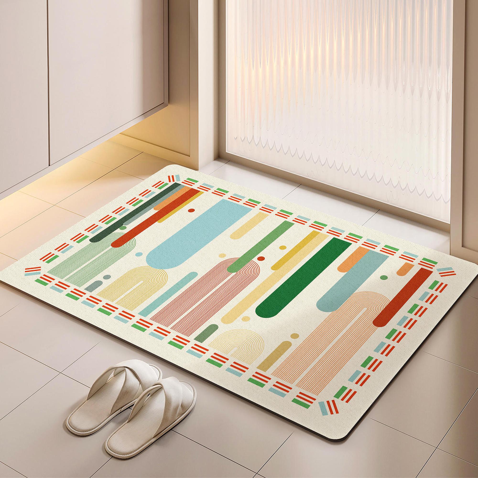 

Simple Bathroom Diatomite Floor Mats Bathroom Absorbent Non-Slip Mats Carpet Shower Doorway Entry Mat Home Decoration 40X60CM (1.3X2FT