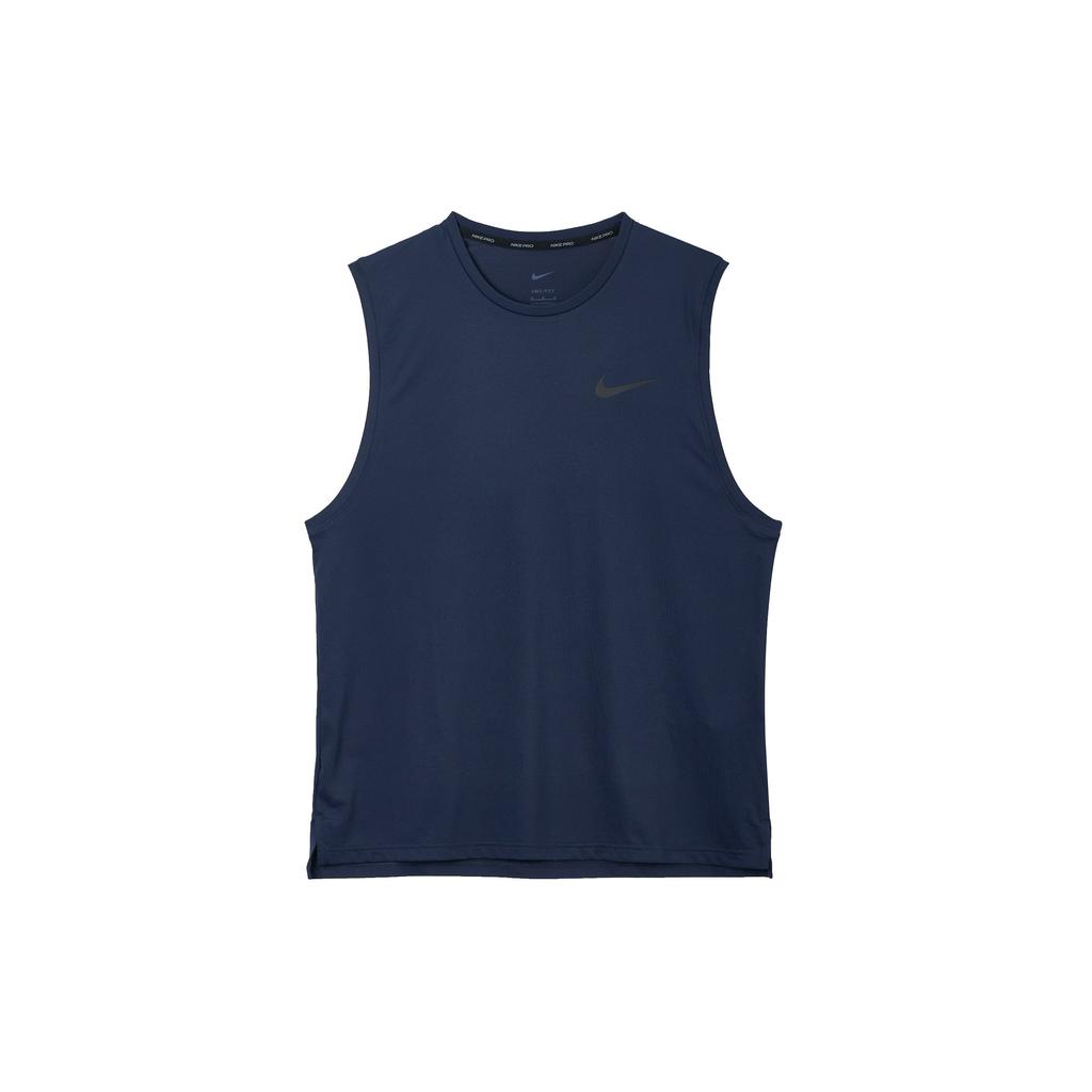 Nike Entrenamiento de Secado Rápido Dobladillo Dividido Ligero Cómodo Cuello Redondo Color Sólido Camiseta sin Mangas para Hombre Tops Negro CZ1185-451