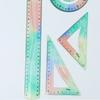 4Pcs Foldable Ruler with Triangles Ruler Protractor Straight Ruler, Plastic Ruler Set Flexible Ruler Soft Bendable Ruler