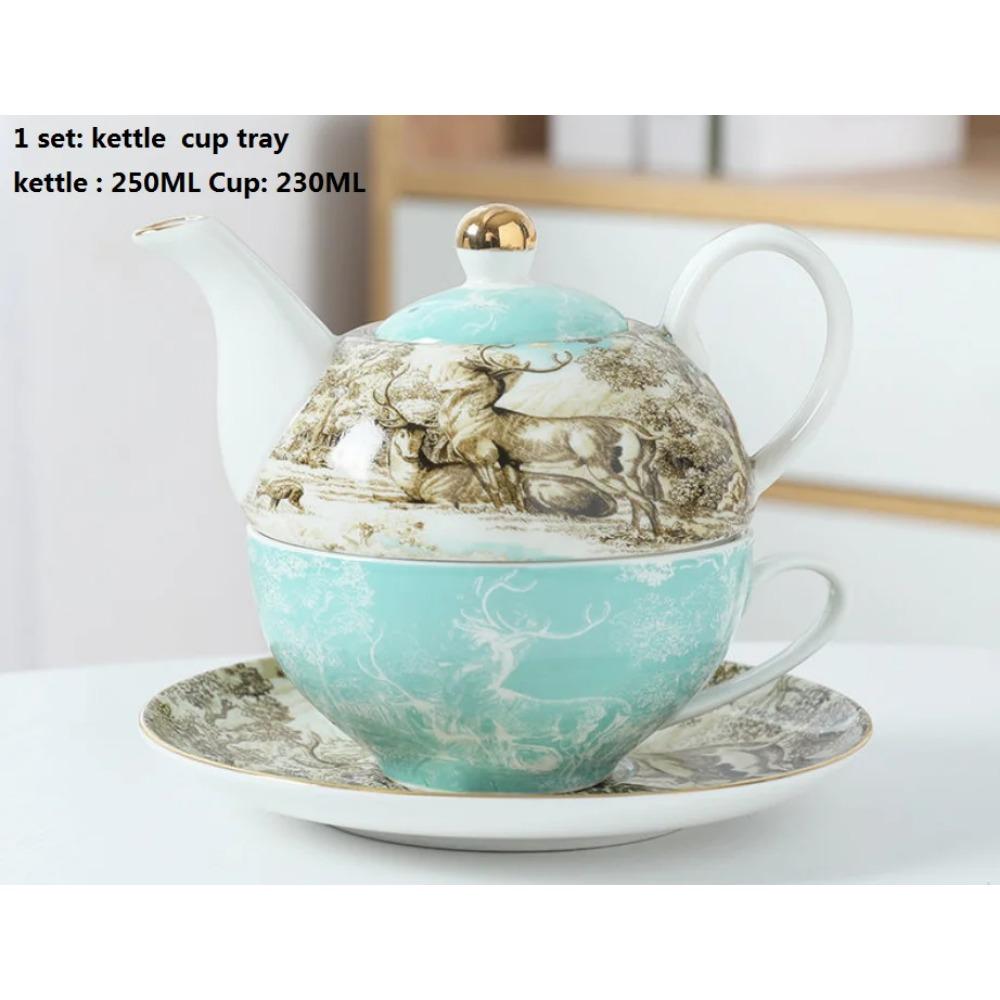Bone China Teapot 250ML With Cup Tea Pot Set High Grade Porcelain Kettle Large Capacity Teapot for Wedding Gift
