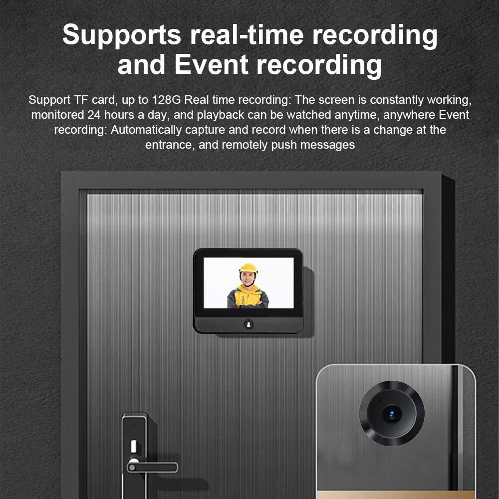 Tuya Smart WiFi Electronic Peephole Doorbell: Wireless Graffiti Camera with Remote Control.