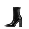 Fashion New Winter High Quality Women's Shoes Fashionable Solid Color Pointed Toe Thick Heel Zipper Style Women's High Heel Short Boots