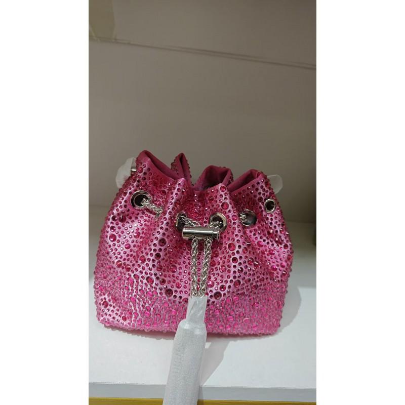 2026 Womens Crystal-Embellished Crossbody Bag Fringe Detail Small Square Shoulder No Top Handle