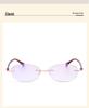 Stylish Retro Frameless Glasses with High-End Diamond Cut Edges and Anti-Blue Light for Women