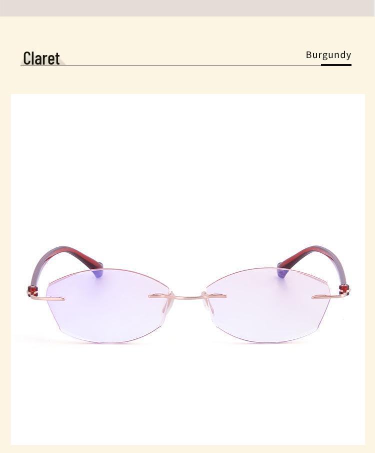 Stylish Retro Frameless Glasses with High-End Diamond Cut Edges and Anti-Blue Light for Women