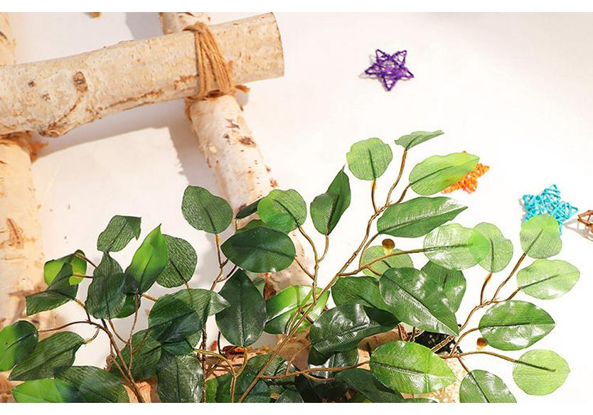 Fireproof Flame Retardant Fake Bamboo and Willow Leaves Plastic Branch for Indoor Decoration