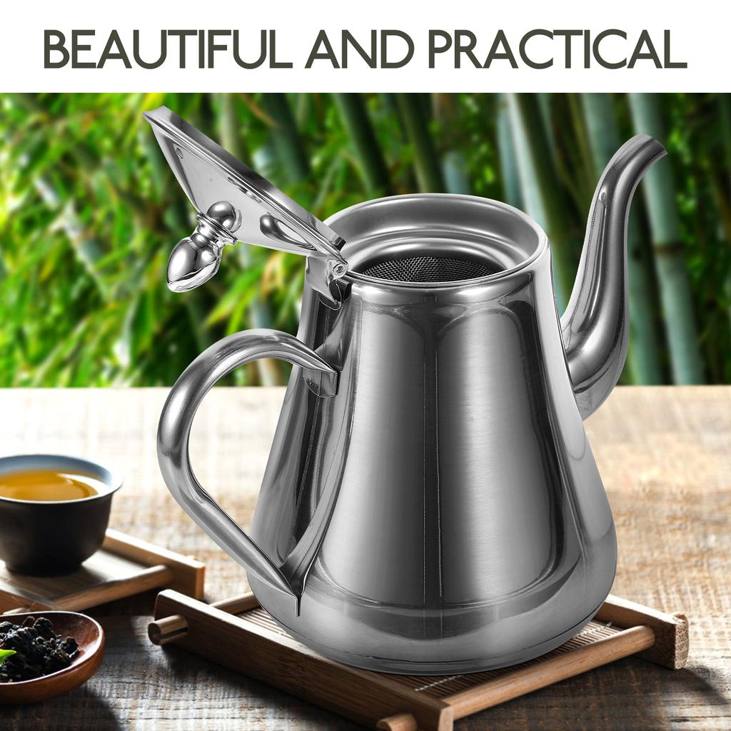 Stainless Steel Tea Pot Inner Infuser Kettle Home Office Tea Brewing Stainless Steel Gooseneck Teapot Teapot Tearoom Supplies