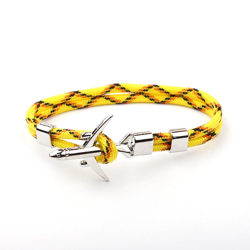 European & American Trend Anchor Men's Airplane Bracelet with Polyester Rope